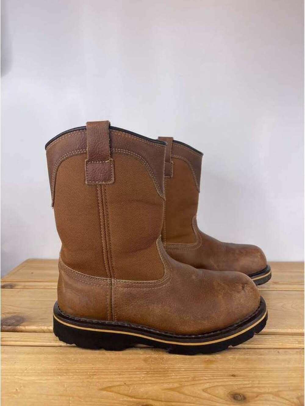 Brahma Men's 7.5 W Pull-On Leather Work Boots ASTM F2413-11 Brown - Picture 2 of 6